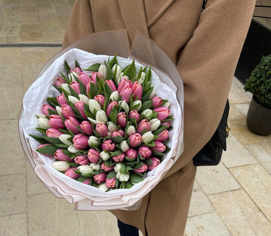 101 Pink & White Tulips