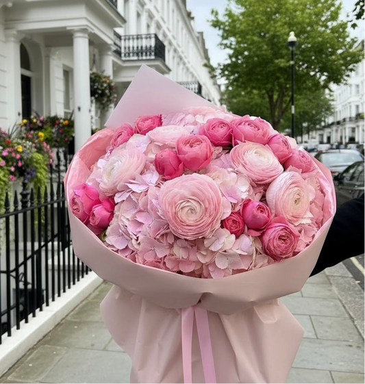 Pink Perfection - Ranunculus & Hydrangea Bouquet