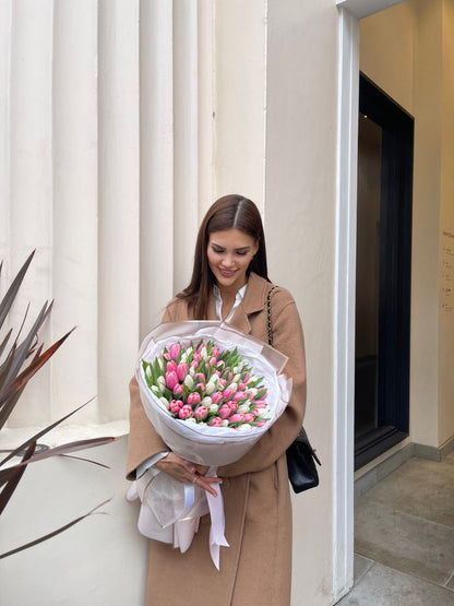 101 Pink & White Tulips