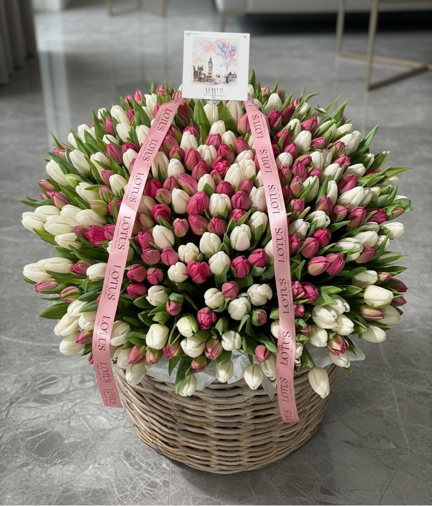 351 Tulips in a Basket